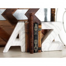 White Ceramic A and Z Bookends (Set of 2) Free Shipping 758647597239  223074551040